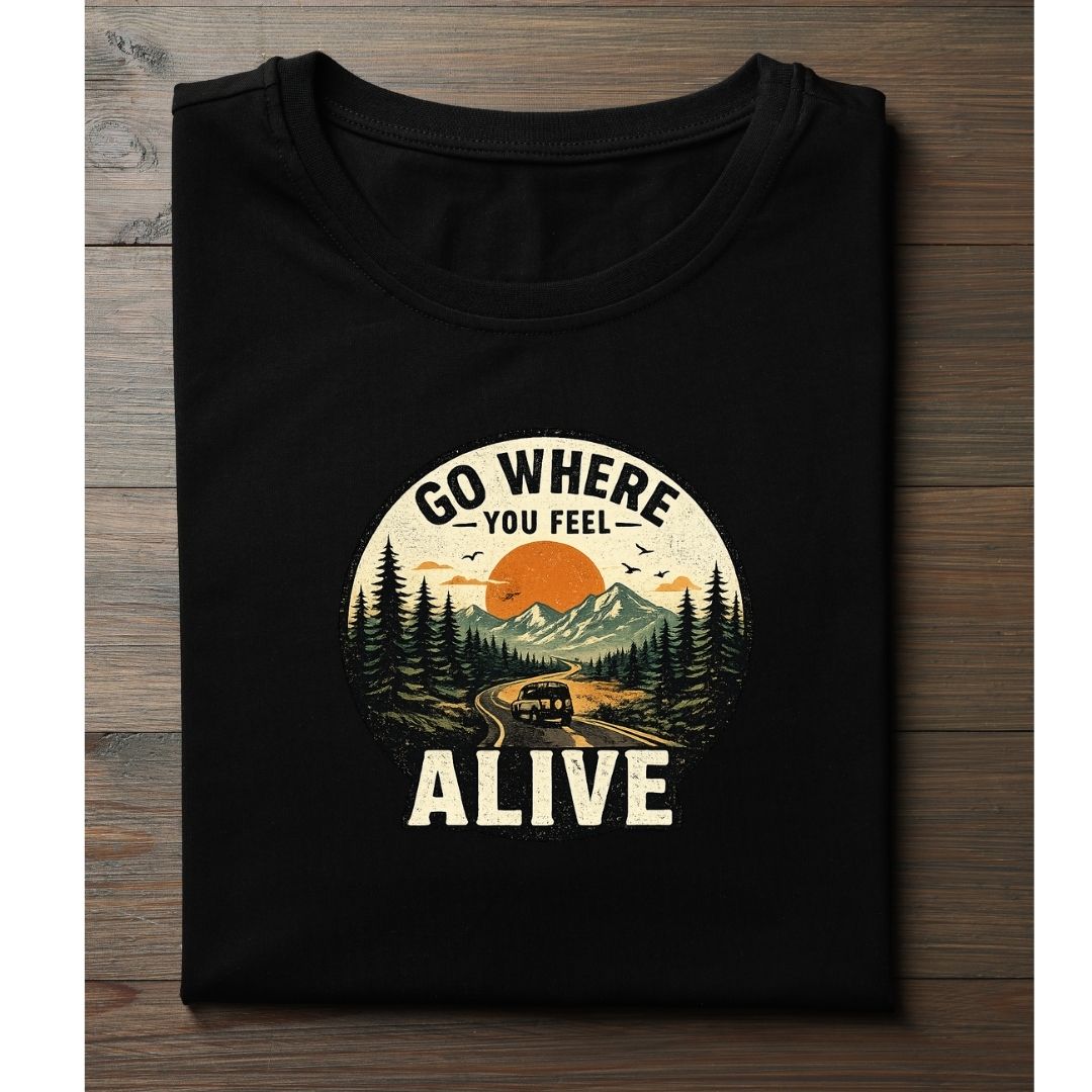 Unisex Traveller Black/Blue T-Shirt