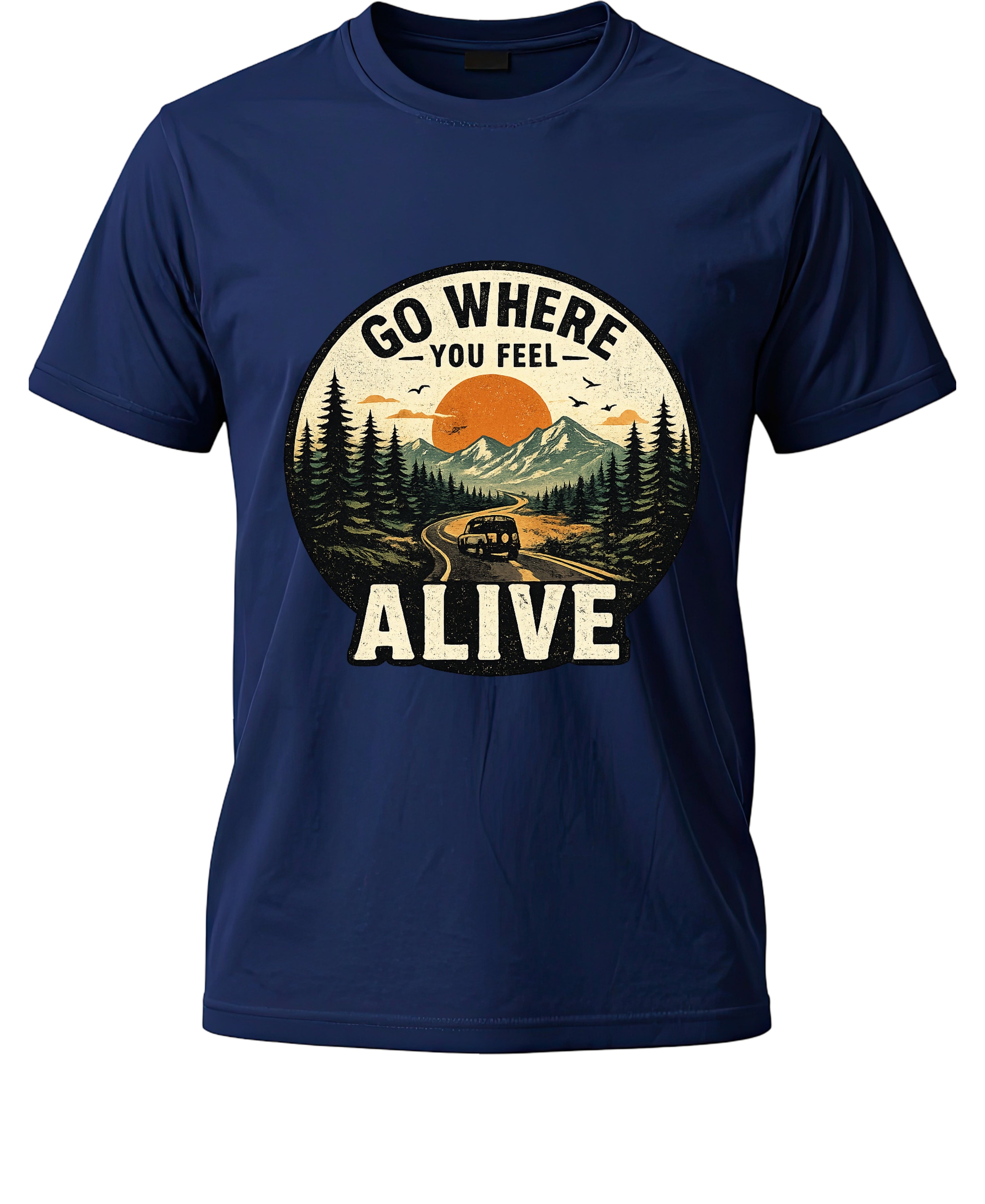 Unisex Traveller Black/Blue T-Shirt